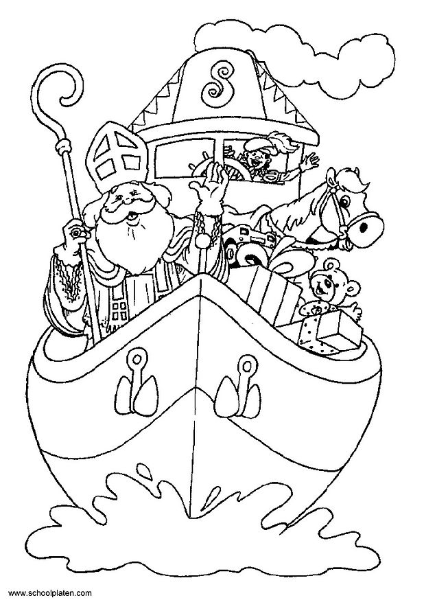 dessin a colorier saint nicolas gratuit