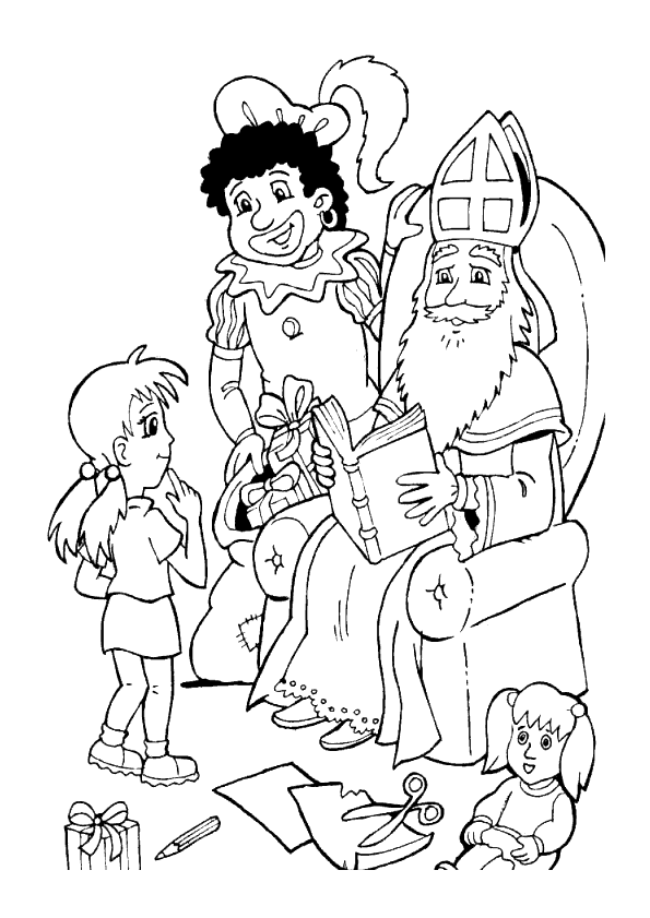 coloriage à dessiner saint nicolas