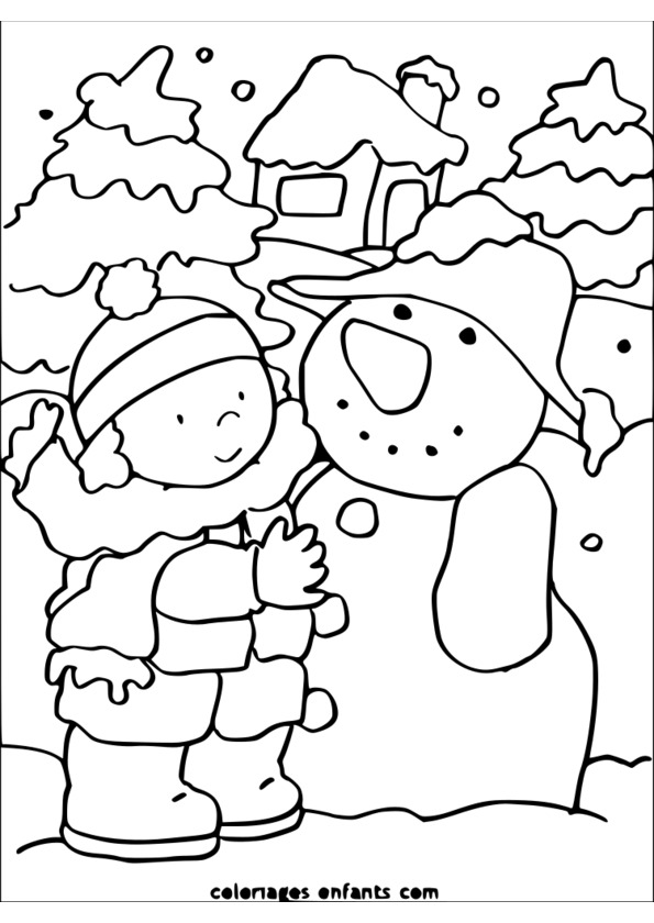 coloriage la saison d'hiver