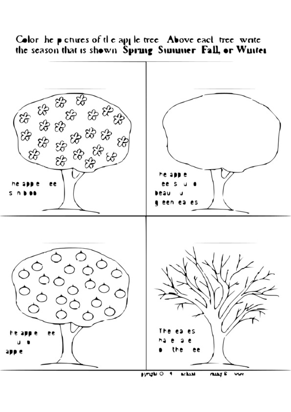 coloriage à imprimer 4 saisons