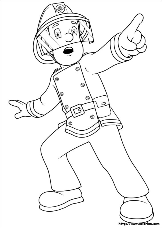 livre coloriage Ã dessiner sam le pompier