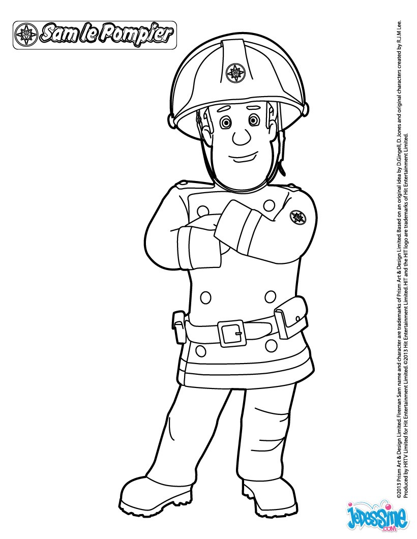 dessin sam le pompier à imprimer