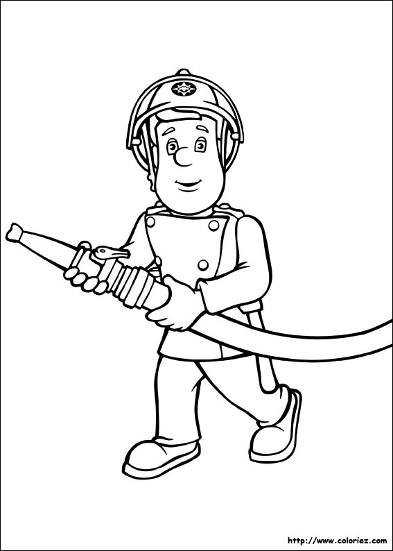 coloriage à dessiner sam le pompier en ligne