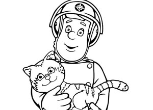 Dessin à Colorier Sam Le Pompier Gratuit