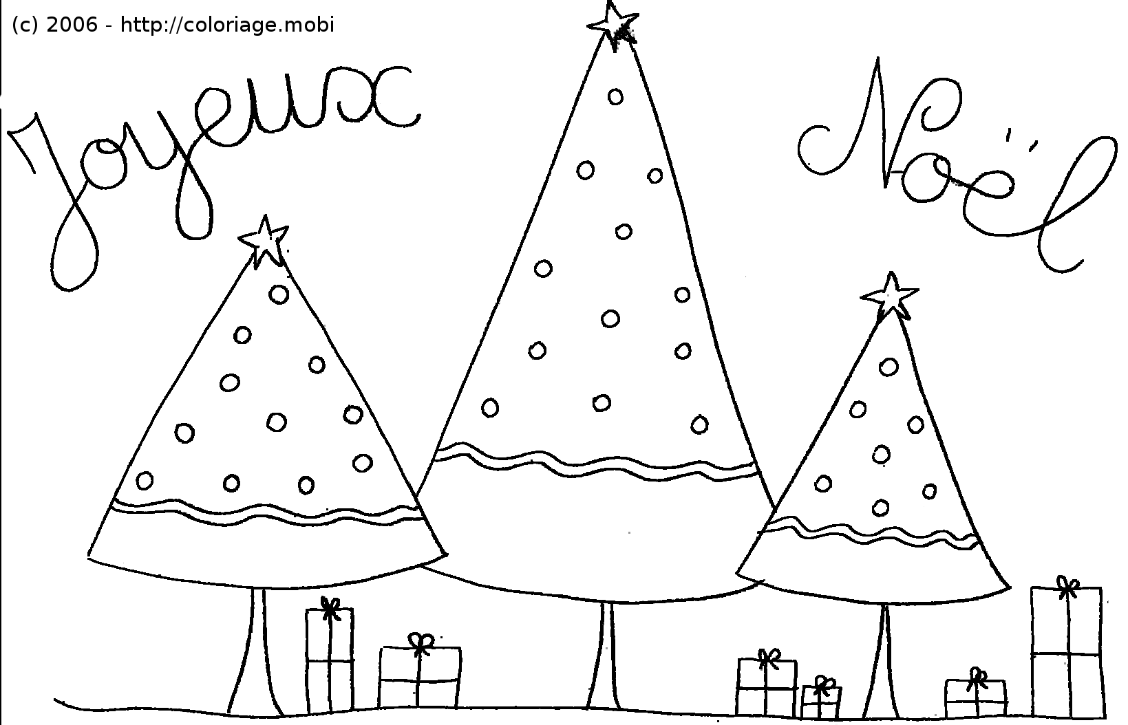 dessin à colorier sapin de noel et pere noel