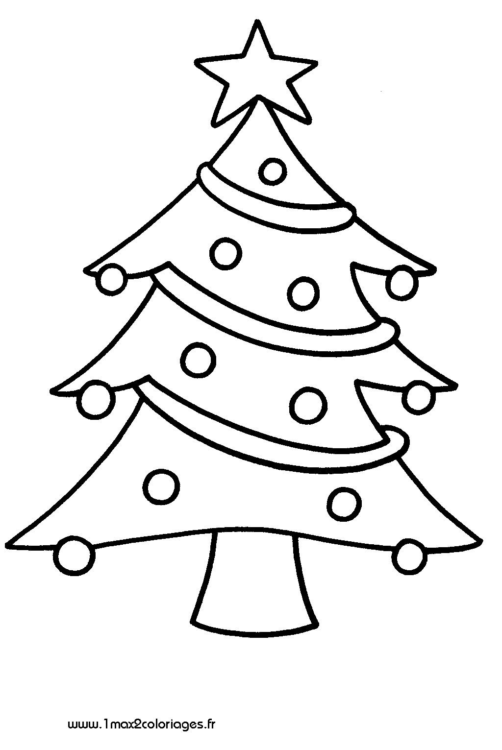 dessin à colorier sapin de noel nu