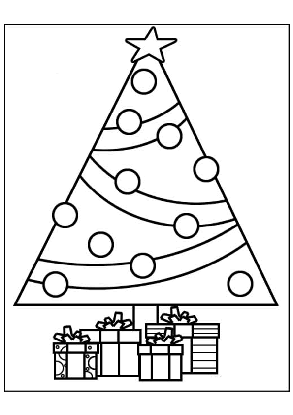 dessin à colorier sapin et pere noel