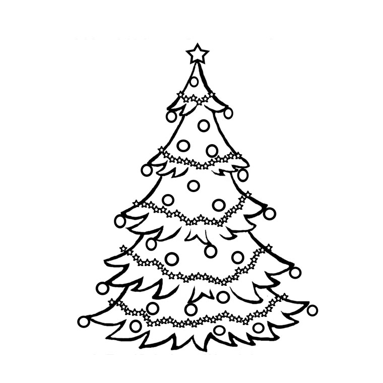 dessin à colorier sapin en ligne gratuit