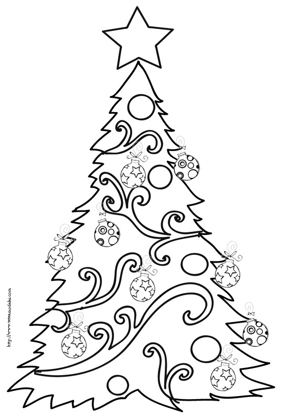 dessin  colorier tv sapin de noel