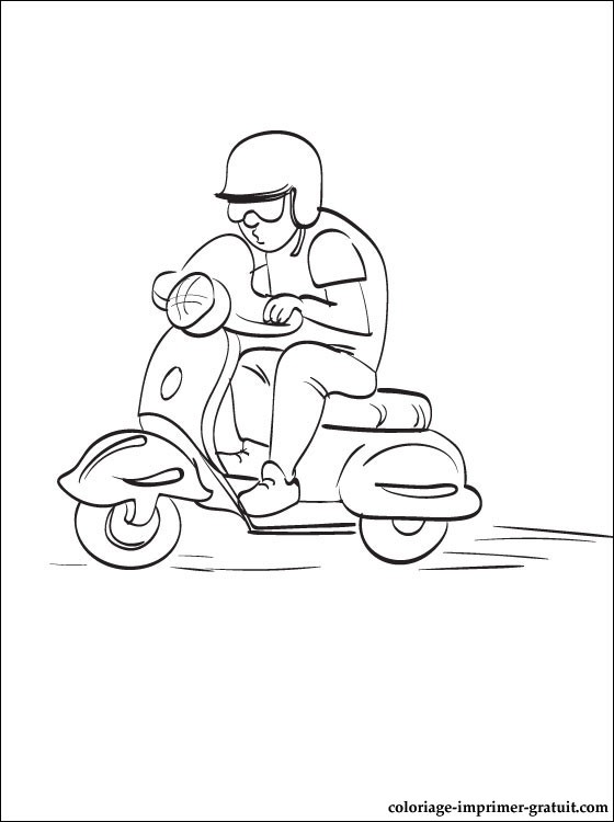 Coloriage Scooter à colorier - Dessin à imprimer dessin de scooter mbk