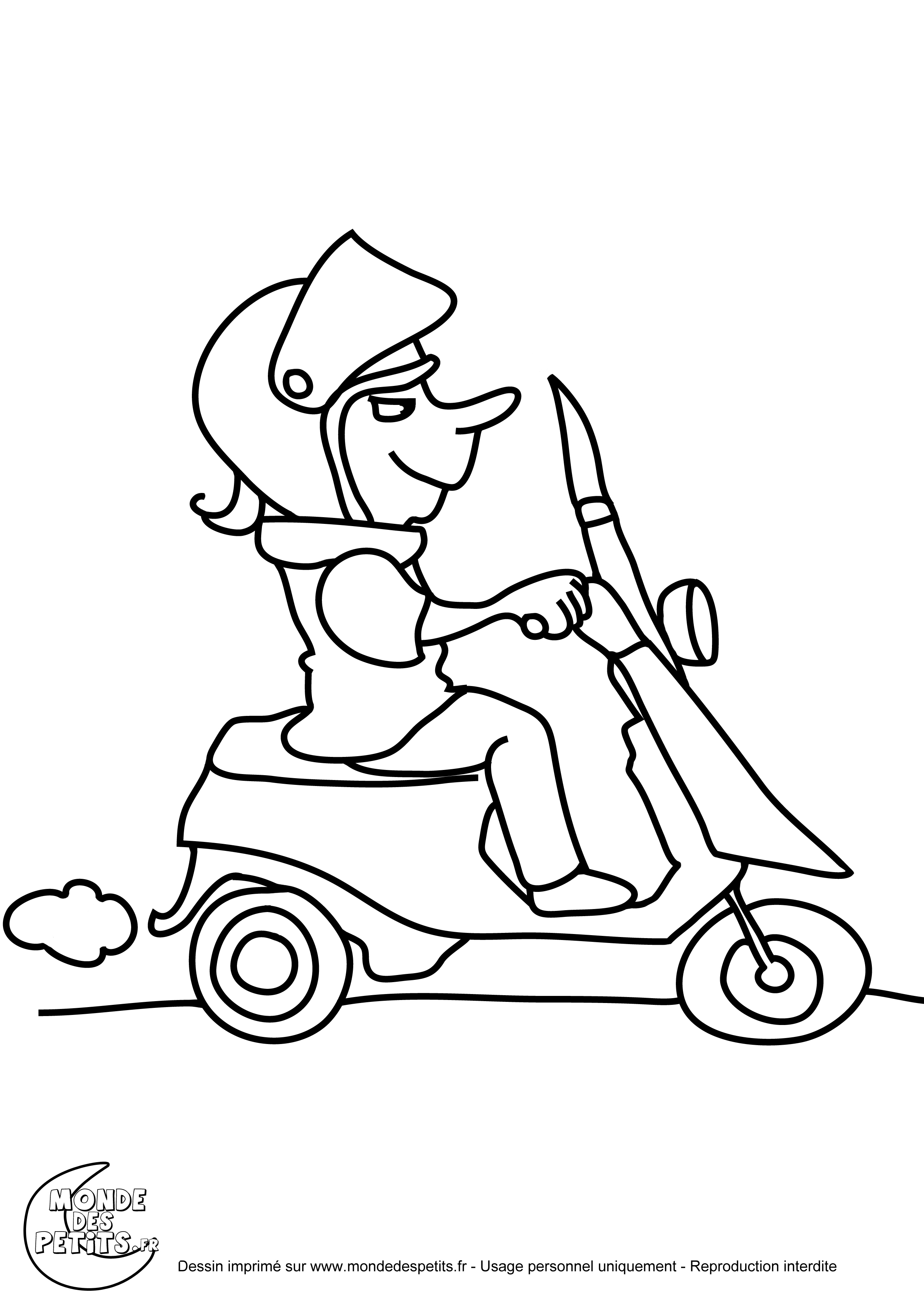 coloriage de scooter