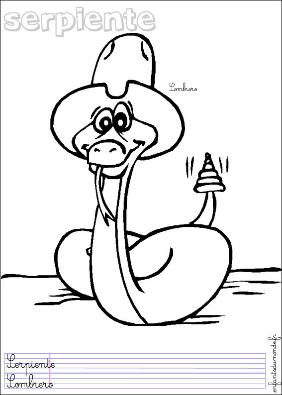 dessin � colorier un serpent