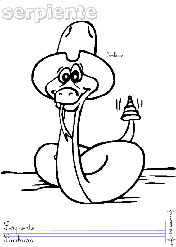 dessin  colorier un serpent