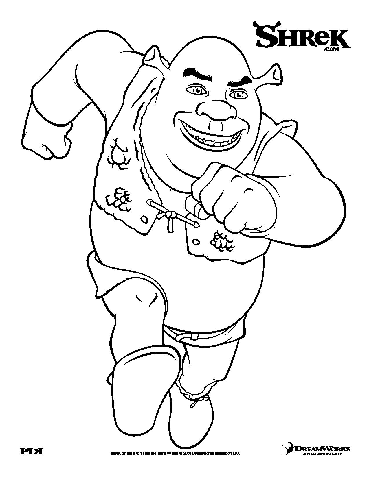 coloriage ƒ dessiner shrek et sa famille