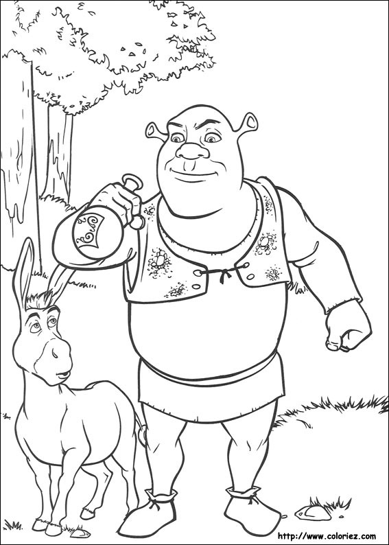 dessin à colorier shrek noel