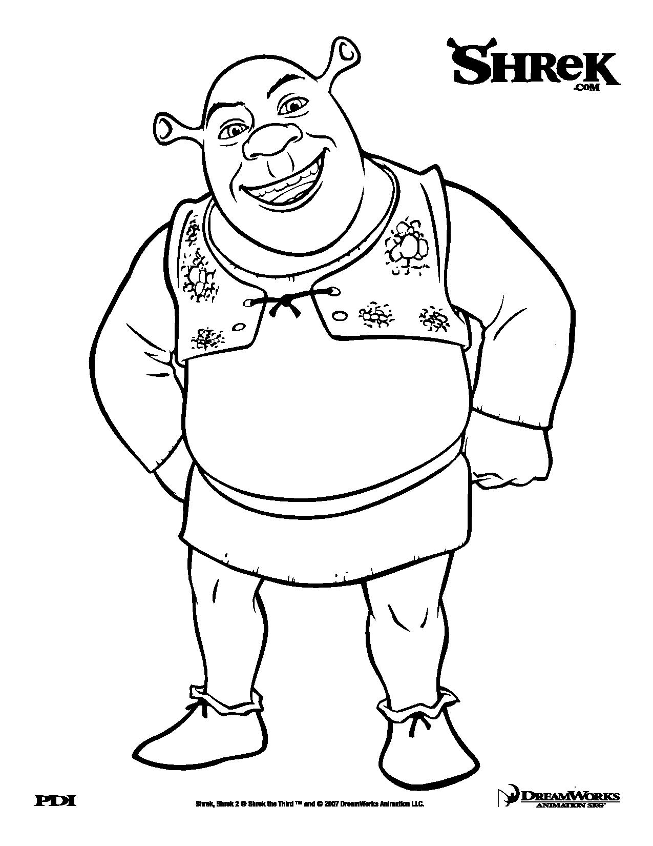 coloriage de shrek a imprimer gratuit