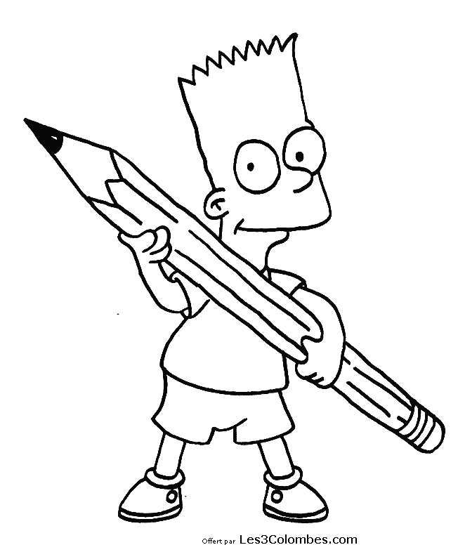 dessin à colorier simpson tout nu