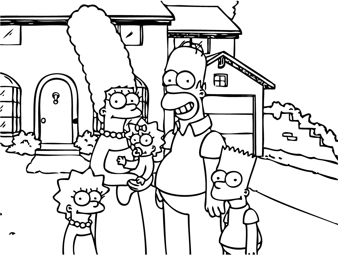 dessin à colorier simpson gratuit à imprimer