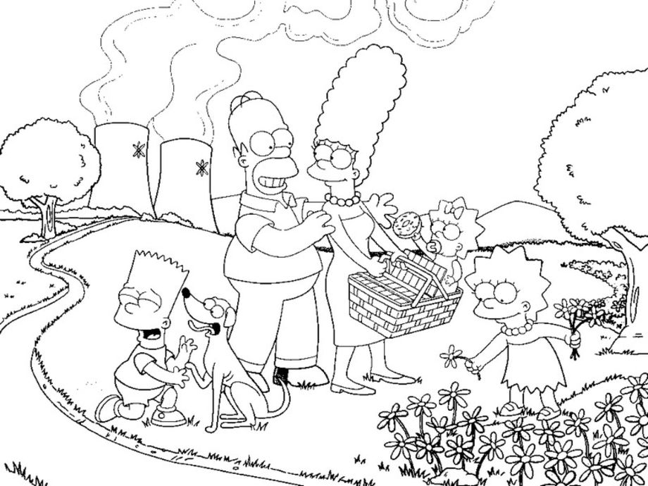 coloriage simpson la famille