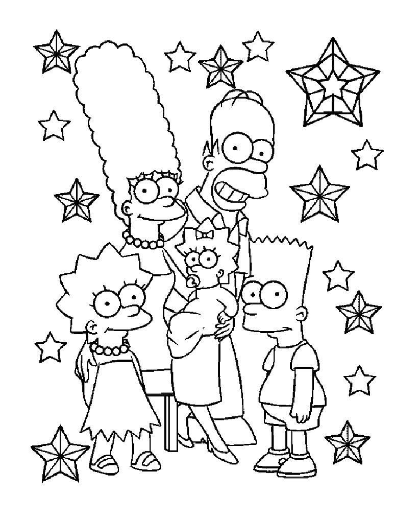 coloriage simpson la famille