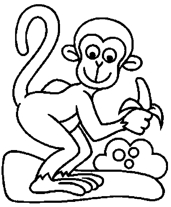 coloriage singe arbre