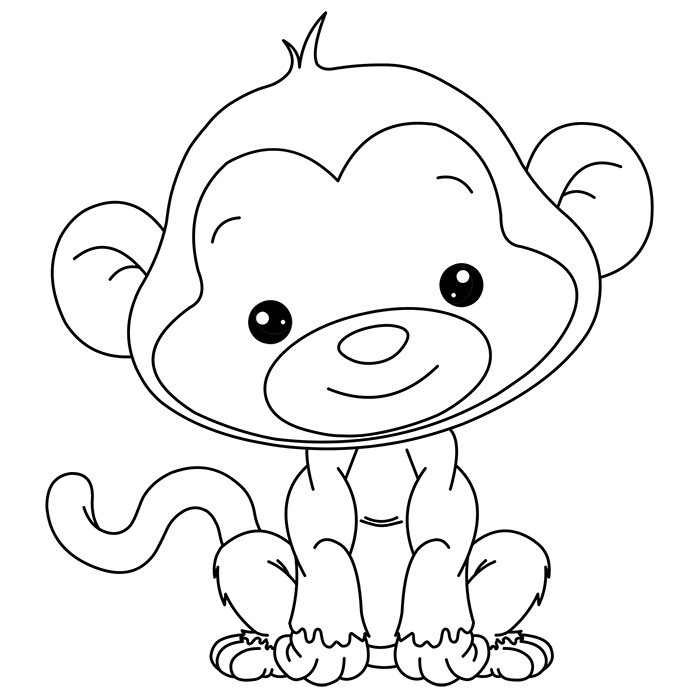 coloriage singe rigolo