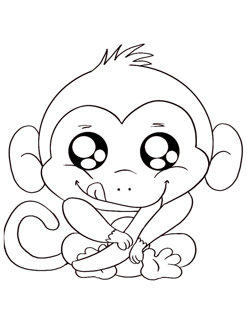 coloriage singe rigolo