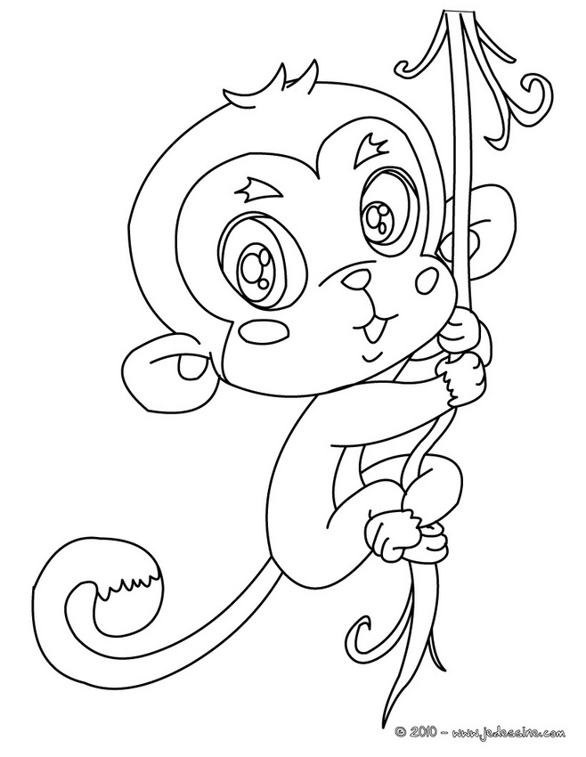 coloriage à dessiner masque singe