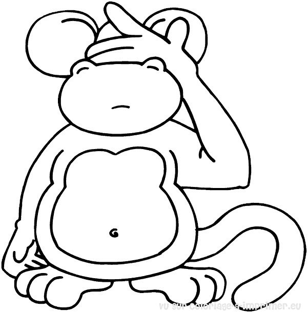 dessin à colorier à imprimer bébé singe