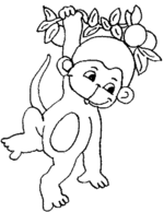 dessin à colorier d'un singe a imprimer