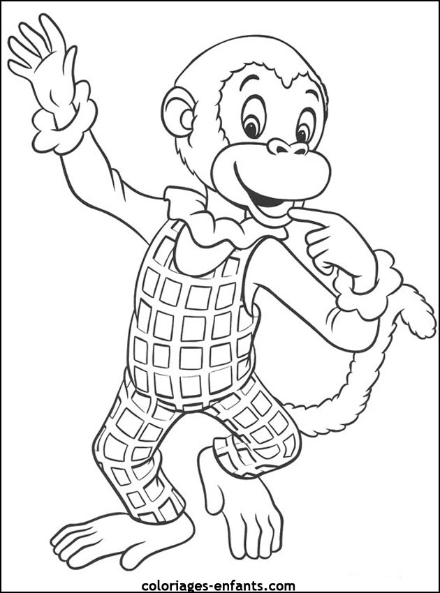 coloriage singe