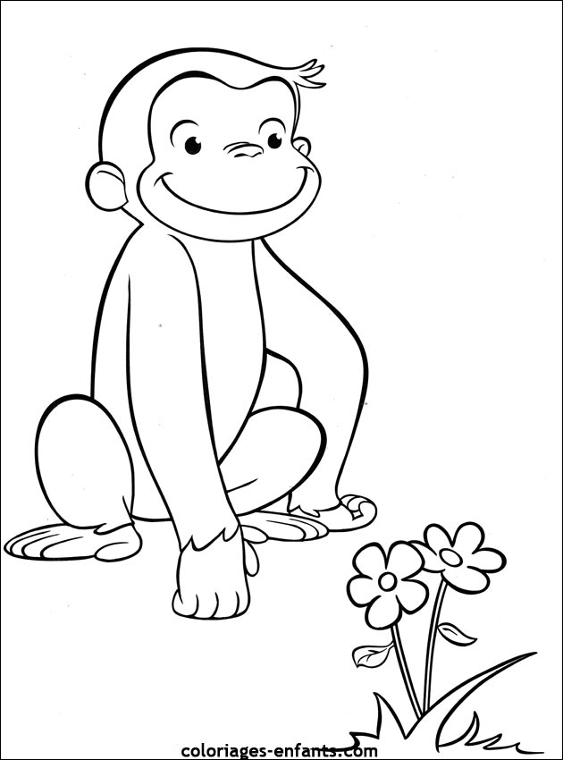 singe image dessin à colorier