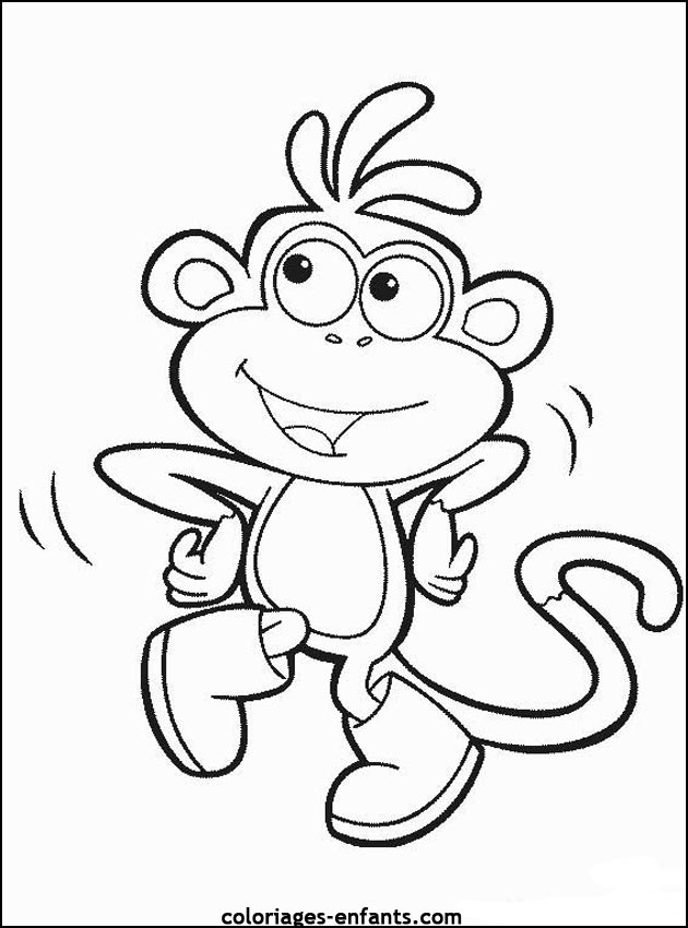 coloriage singe bb