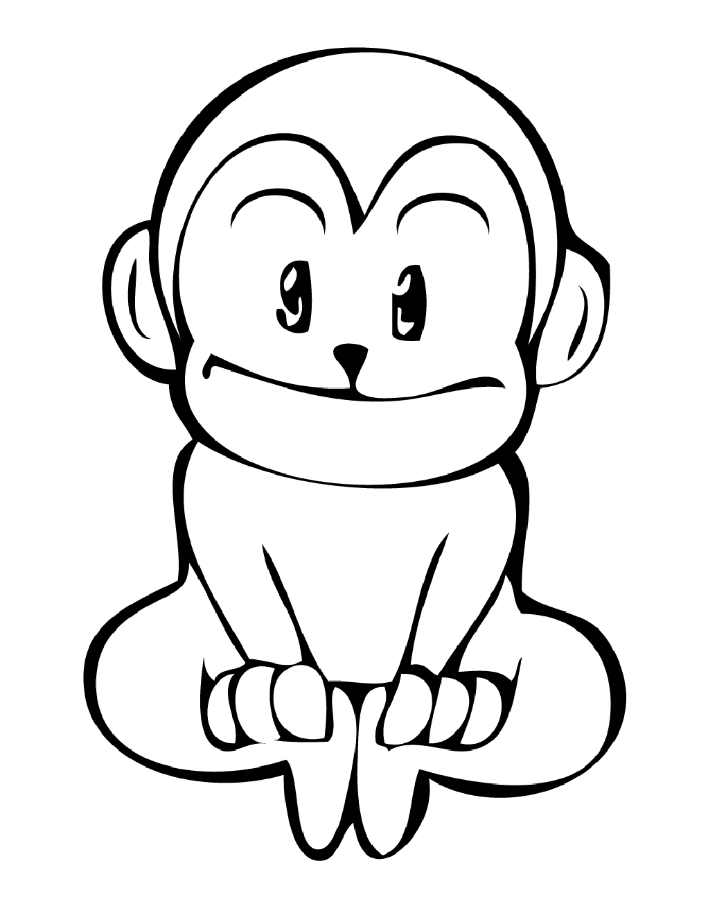 hugo l'escargot coloriage à dessiner singe