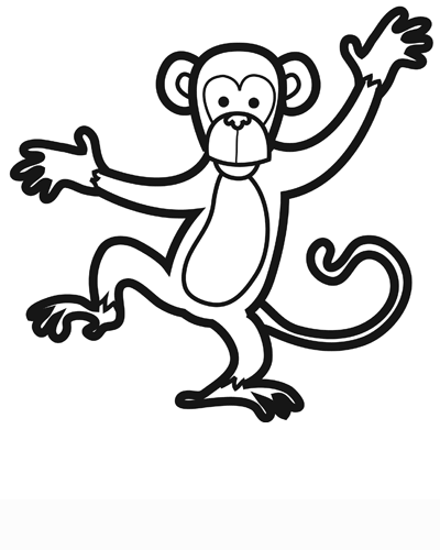 singe image coloriage à dessiner