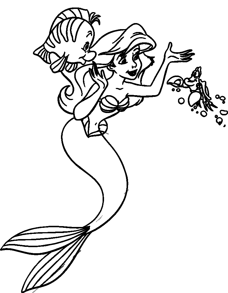 coloriage ligne sirene