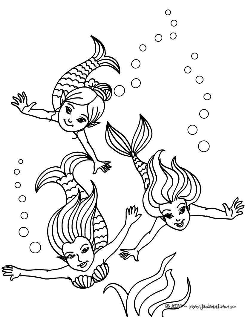 dessin a imprimer sirene ariel