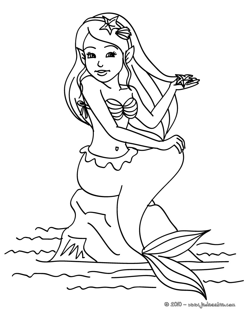 coloriage ariel la petite sirene 3