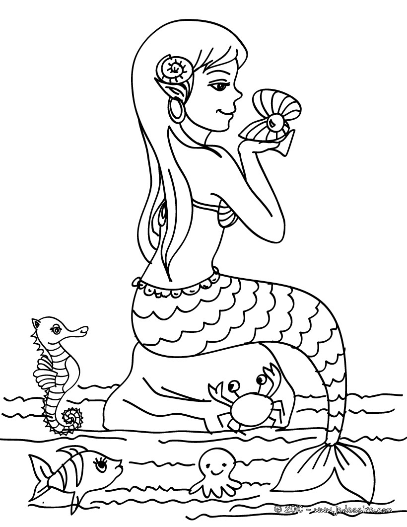 coloriage a imprimer sirene barbie