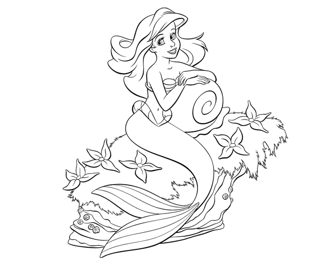 coloriage sirene ariel