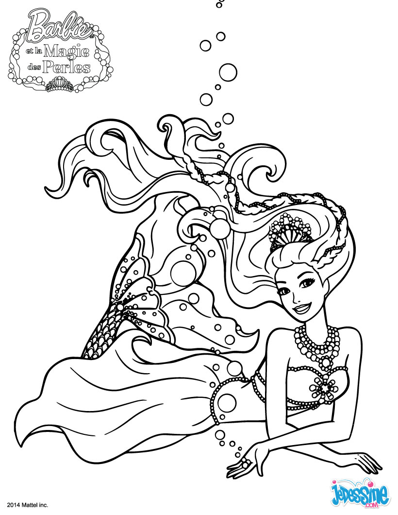 coloriage sirene barbie