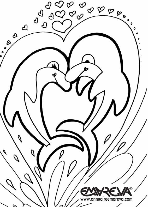 18 dessins de coloriage Sirène Et Dauphin à imprimer