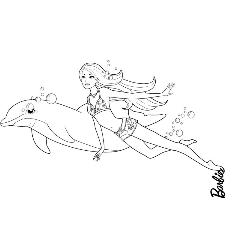 coloriage sirene et dauphin