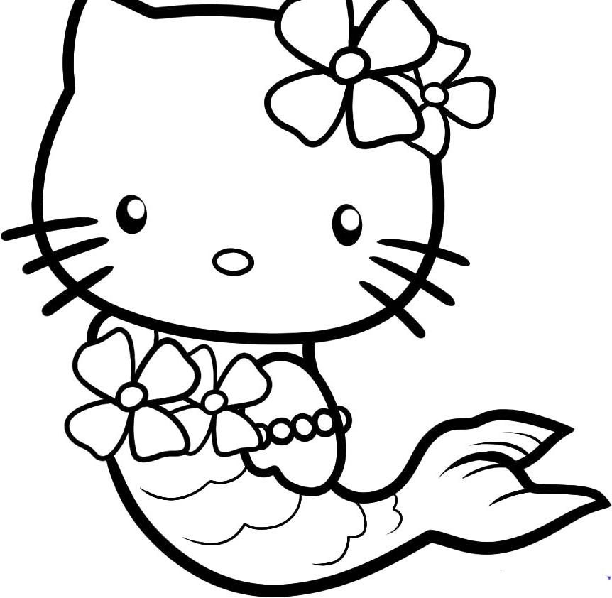 coloriage sirene hello kitty