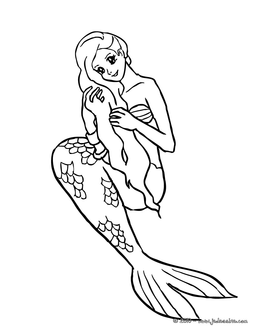 coloriage sirene