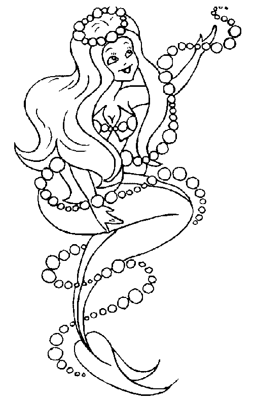 coloriage à dessiner sirene barbie imprimer