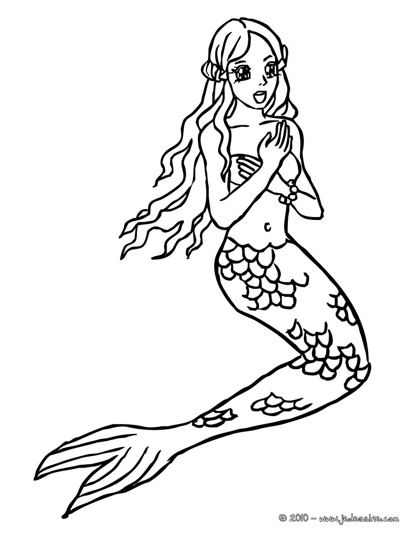 coloriage sirene