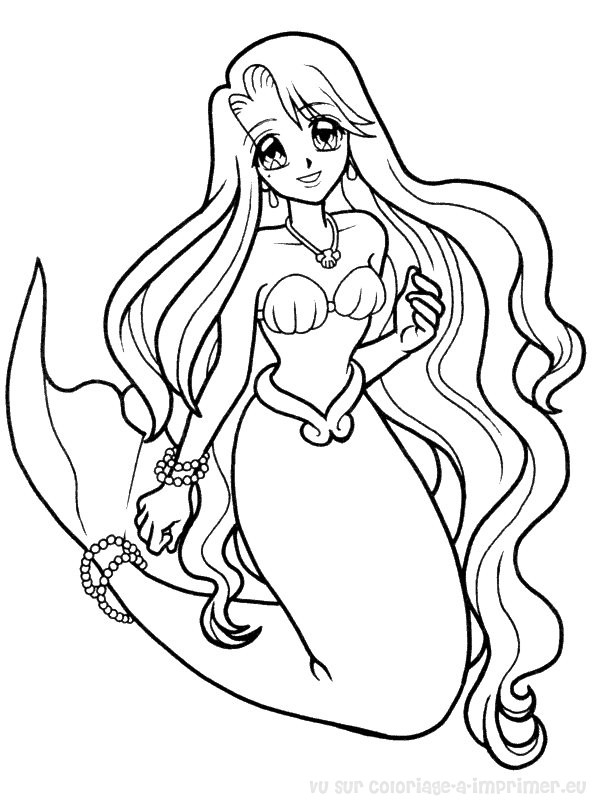 coloriage à dessiner barbie la sirene