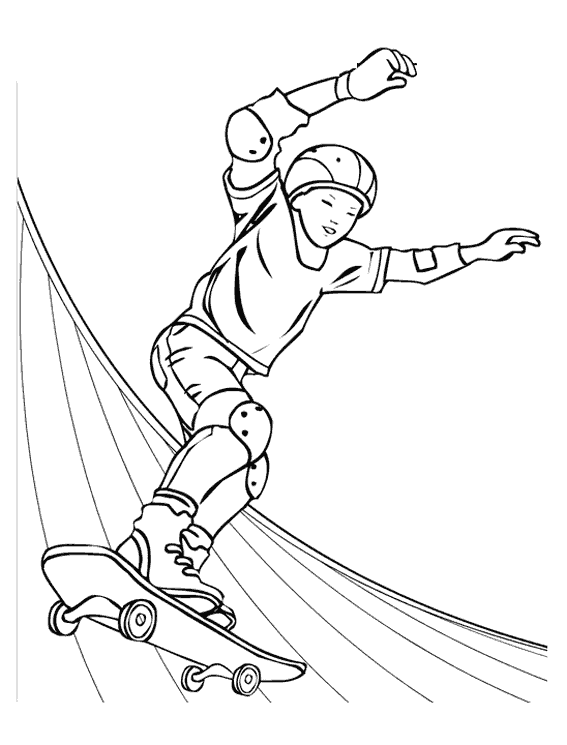 coloriage de skater a imprimer