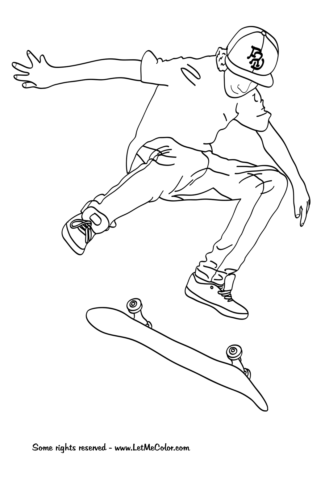 dessin en ligne skateboard